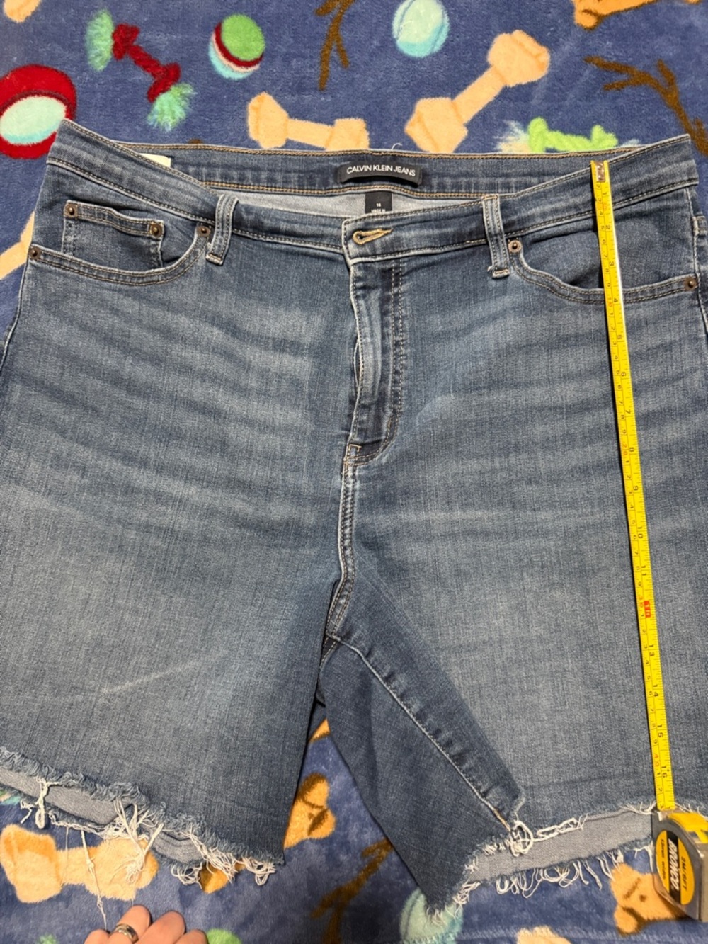 Calvin Klein Jeans Light Blue Frayed Hem Denim Shorts size 16/4 inches